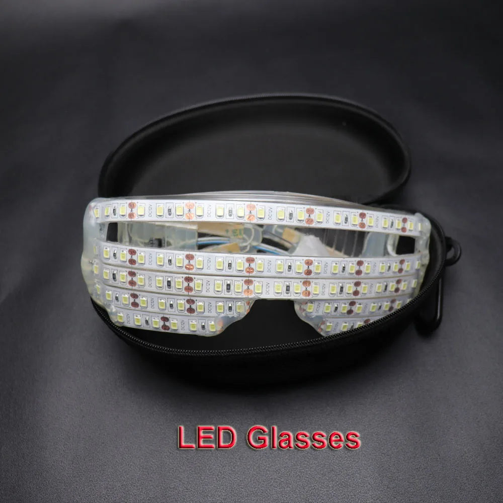 New Design LED Light Emitting Costumes LED Luminous Glasses Gloves Stage Props LED Luminous Costumes