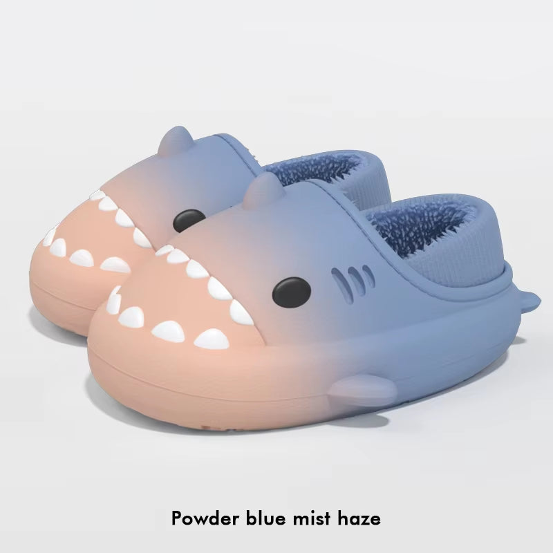 Shark Plush Slippers for Women Men Autumn Winter Warm Cartoon Cotton Slipper Non-Slip Waterproof Outdoor Home Shoes Shakr Slides