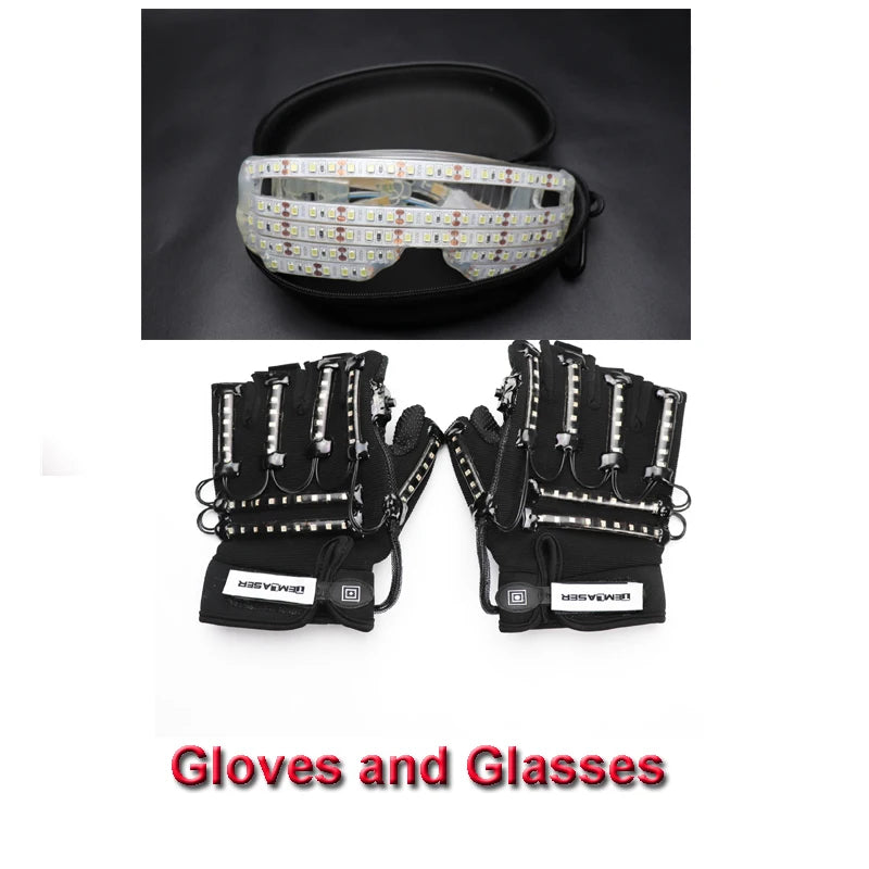 New Design LED Light Emitting Costumes LED Luminous Glasses Gloves Stage Props LED Luminous Costumes