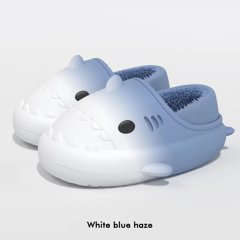 Shark Plush Slippers for Women Men Autumn Winter Warm Cartoon Cotton Slipper Non-Slip Waterproof Outdoor Home Shoes Shakr Slides